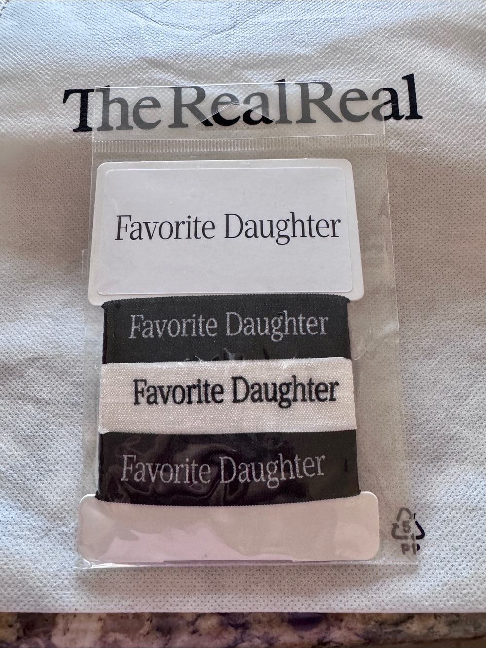Favorite Daughter Authentic Logo Hair Tie Set NIP The RealReal - Picture 1 of 3